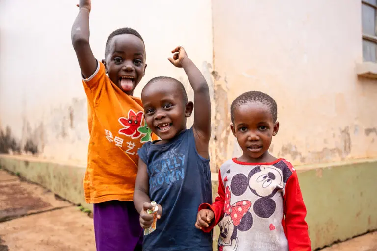 happy kids on the road