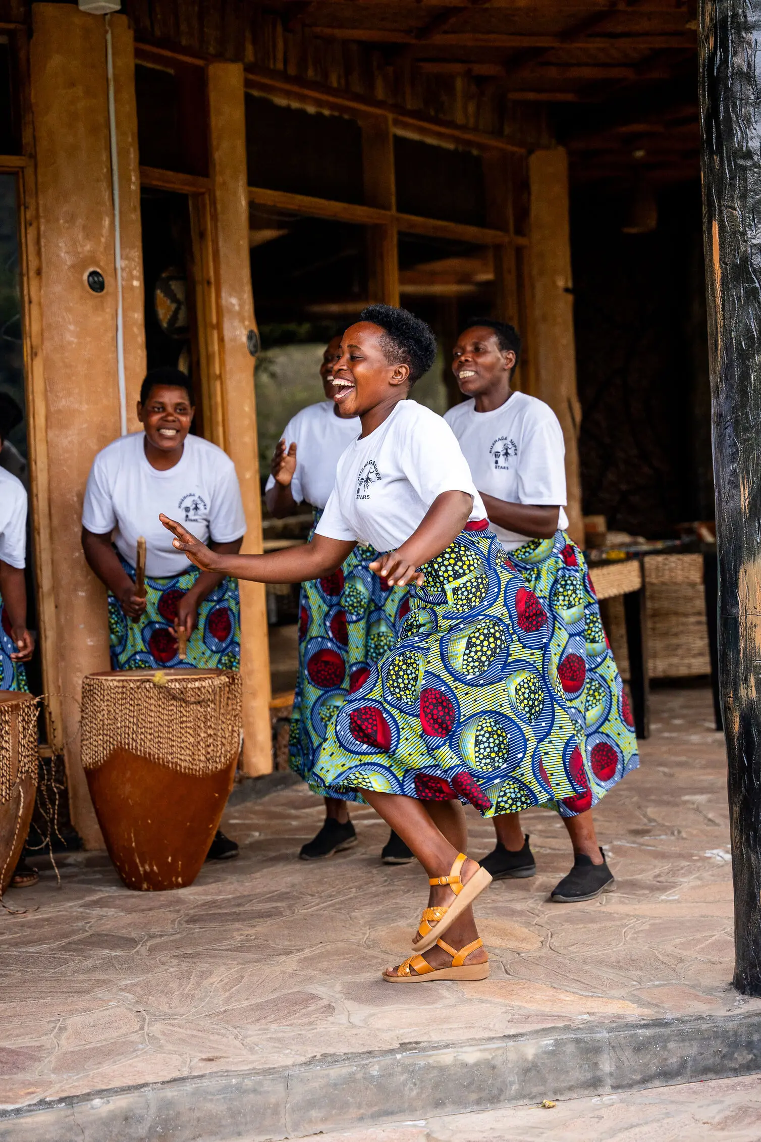 Locals dancing in Uganda
